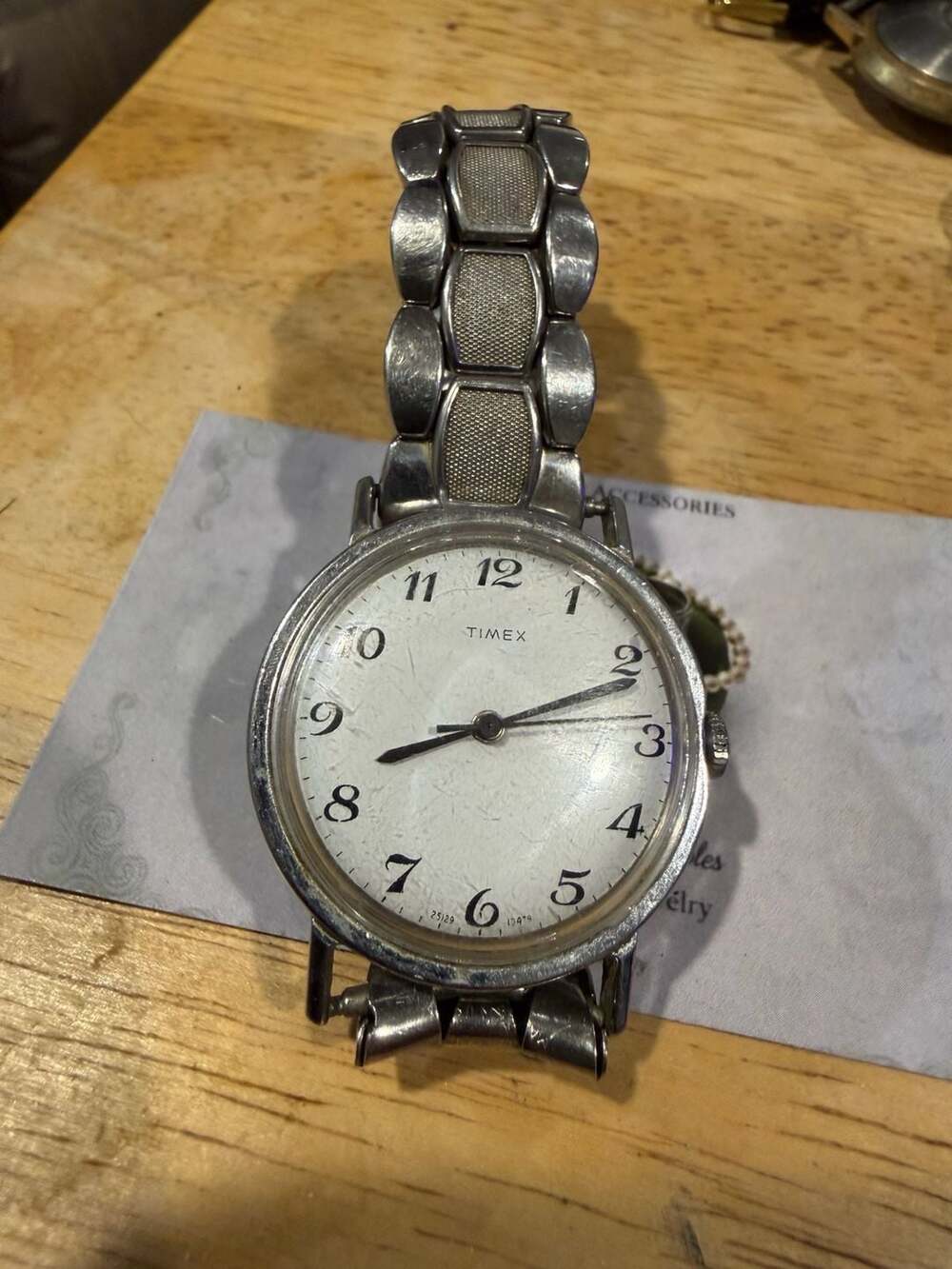Timex Mercury Mechanical Watch 1979 White Dial Steel Band